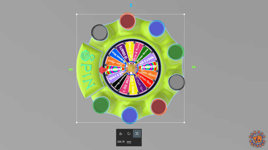 Wheel of Mis-fortune (Shot Drinking Game) 3D Print 218881