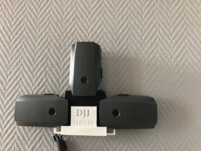 Wall-Charging Mounts for DJI Mavic Batterys 3D Print 218895 Wall-Charging Mounts for DJI Mavic Batterys 3D Print 218895