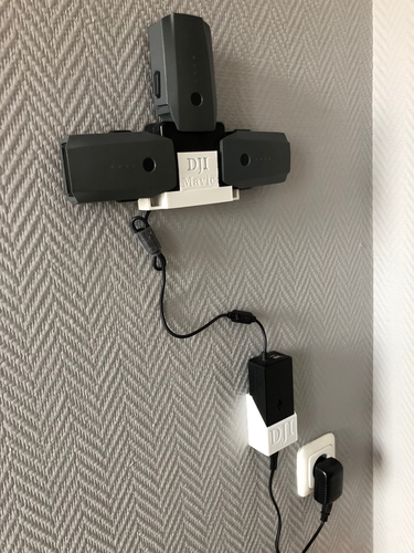 Wall-Charging Mounts for DJI Mavic Batterys 3D Print 218897 Wall-Charging Mounts for DJI Mavic Batterys 3D Print 218897