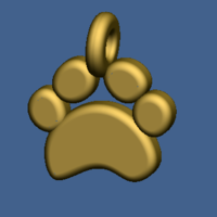 Small Puppy paw pendant 3D Printing 219413