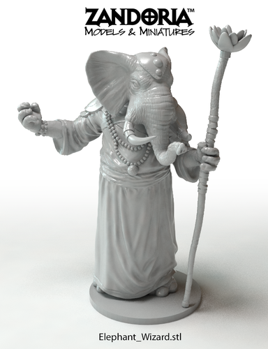 Elephant Wizard 3D Print 219769 Elephant Wizard 3D Print 219769