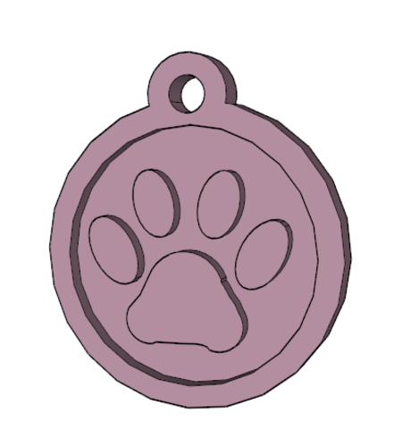 Dog Paw Pendant 3D Print 21985