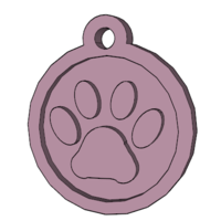Small Dog Paw Pendant 3D Printing 21985