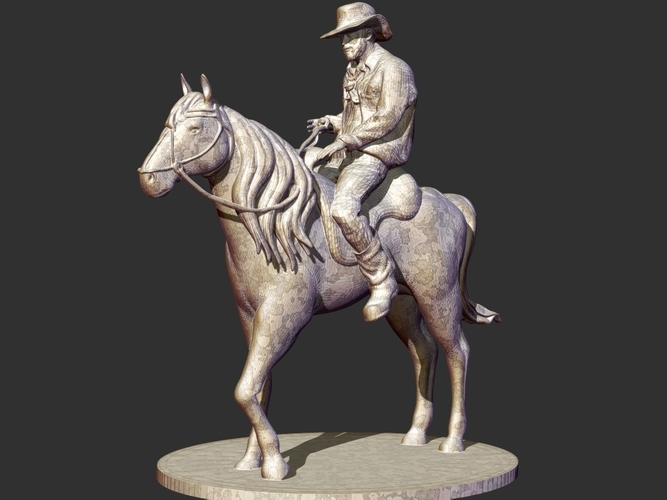 Cowboy Sculpture 3D Print 220298 Cowboy Sculpture 3D Print 220298