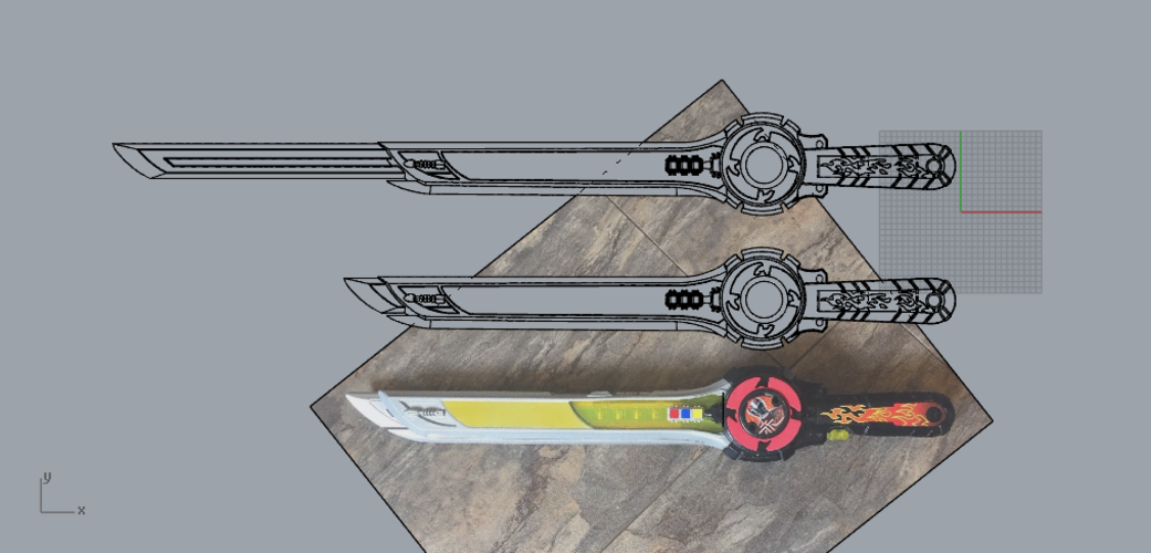 Power rangers ninja steel sword 3D print model 3D Print 220327