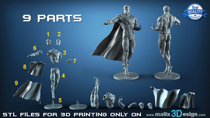 Superman -3d print ready 3D Print 220646 Superman -3d print ready 3D Print 220646