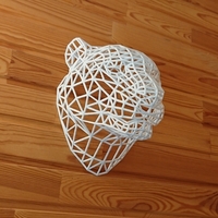 Small Tiger Head WireFrame Low Poly 3D Printing 220988
