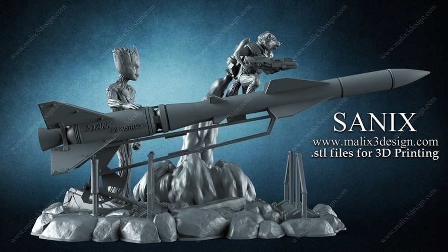 Rocket and Teen Groot - Guardians of the Galaxy 3D Print 221186 Rocket and Teen Groot - Guardians of the Galaxy 3D Print 221186