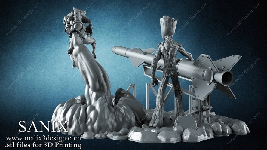 Rocket and Teen Groot - Guardians of the Galaxy 3D Print 221187 Rocket and Teen Groot - Guardians of the Galaxy 3D Print 221187