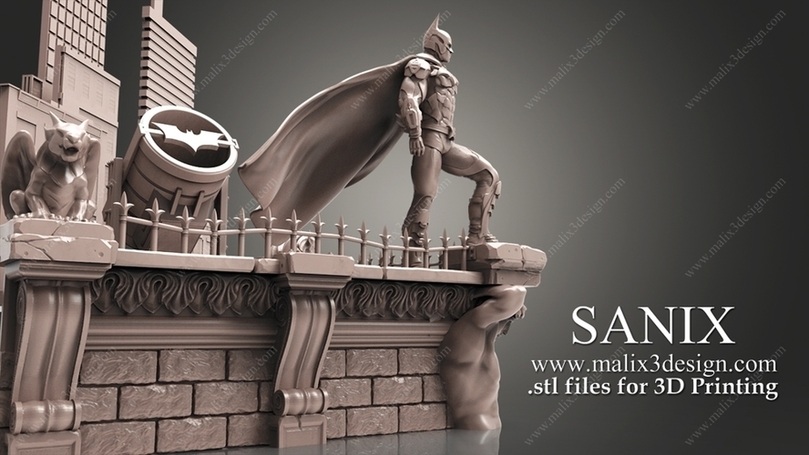 Batman Diorama Scene 3D Print 221196 Batman Diorama Scene 3D Print 221196