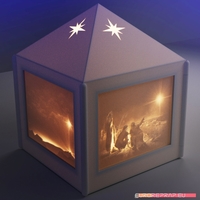 Small Christmas lantern with lithopanes - (for electric light sources) 3D Printing 221328