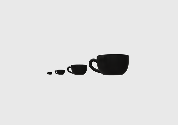 Dollhouse Miniature Cafe Mug 1:48, 1:24, 1:12 and 1:6 Scale 3D Print 221808 Dollhouse Miniature Cafe Mug 1:48, 1:24, 1:12 and 1:6 Scale 3D Print 221808