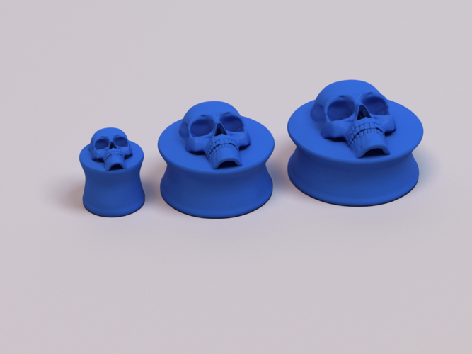 Ear Plugs - Skull 3D Print 222700 Ear Plugs - Skull 3D Print 222700