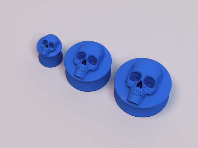 Ear Plugs - Skull 3D Print 222701 Ear Plugs - Skull 3D Print 222701