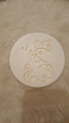 Drink-coaster with the letter 'S' 3D Print 224237 Drink-coaster with the letter 'S' 3D Print 224237