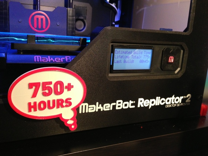 Printer Badge (Hours) 3D Print 22430