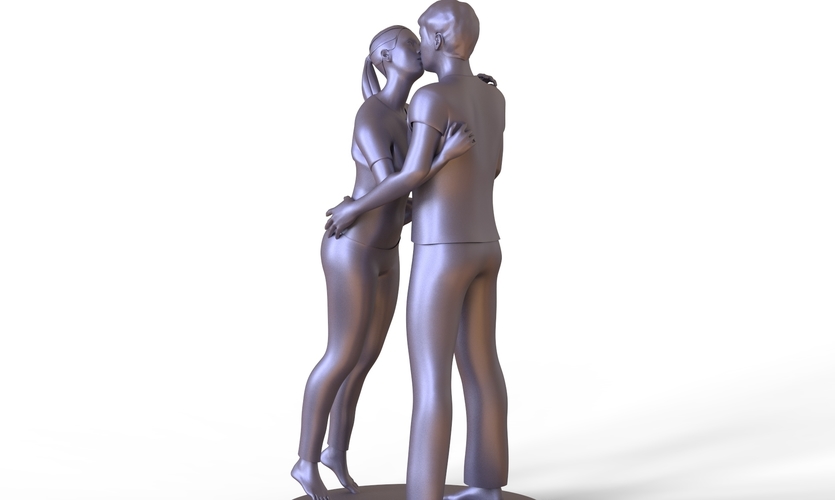 Couple Kissing 3D Print 224521 Couple Kissing 3D Print 224521