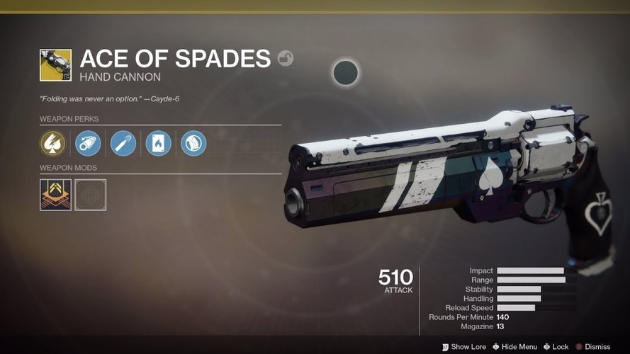 Ace of Spades HAND CANNON Destiny 2 3D Print 224909 Ace of Spades HAND CANNON Destiny 2 3D Print 224909