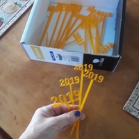 Small 2019 New Years Party Picks and Swizzle Sticks 3D Printing 224914