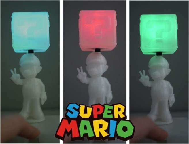 Super Mario with shining question box 3D Print 22511