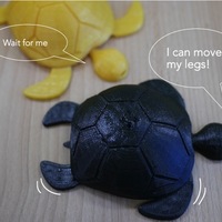 Small Turtle with moving legs 3D Printing 22521