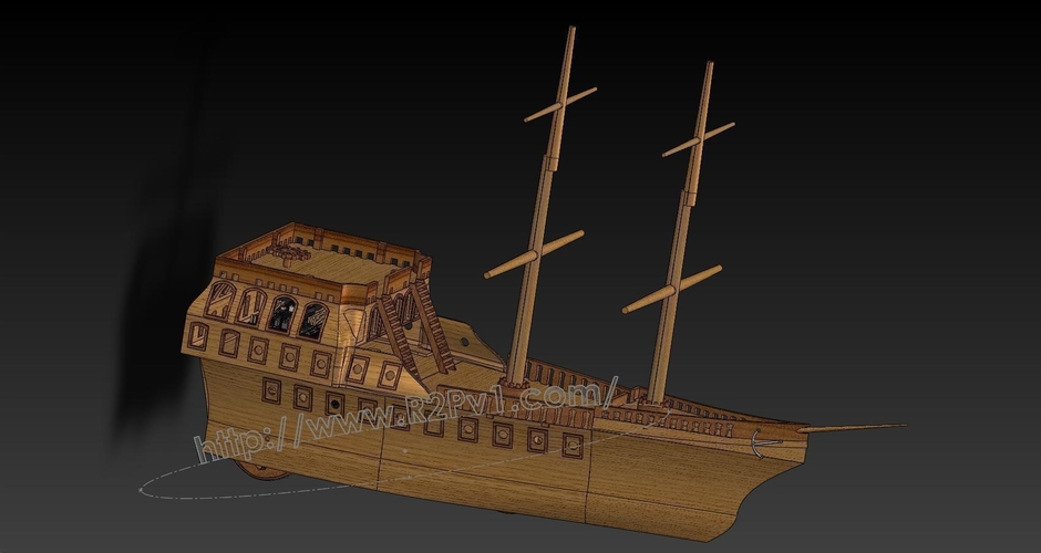 Pirate Ship Kit 3D Print 225768