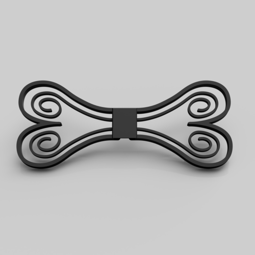 Spiral Heart Bow Tie 3D Print 226502