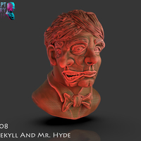 Small Bust of Dr Jekyll and Mr Hyde 3D Printing 227374