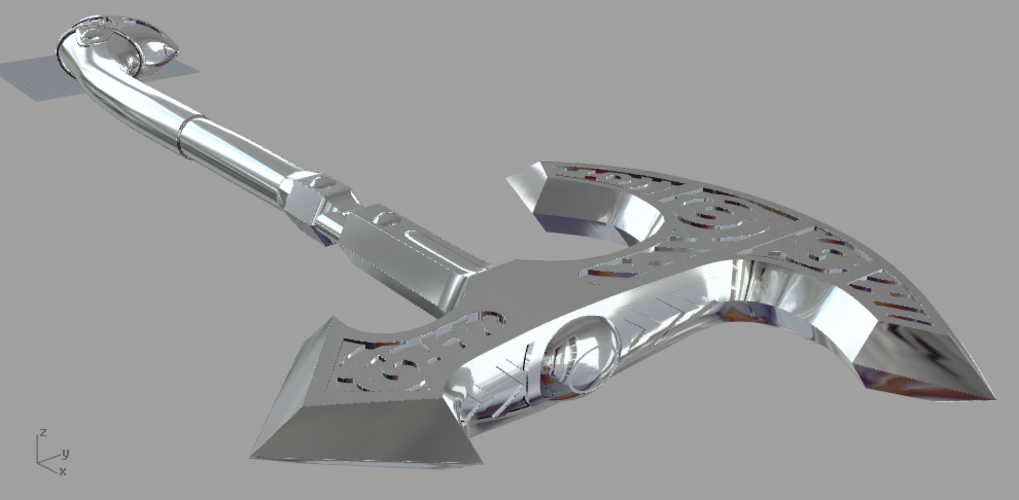 THE LUNAR STEEL WAR AXE FROM SKYRIM 3D PRINT MODEL 3D Print 227804