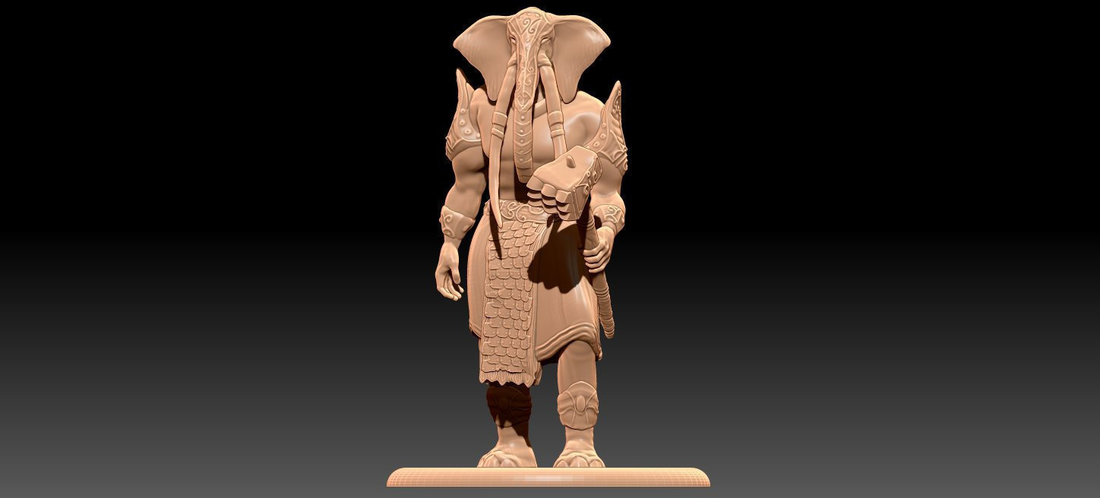 Loxodon - Tabletop Miniature 3D Print 227961 Loxodon - Tabletop Miniature 3D Print 227961
