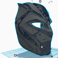 Small BLACK PANTHER HALF-MASK 3D Printing 228430