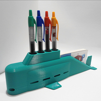 Small Submarine Pens and Business Cards Holder 3D Printing 228659