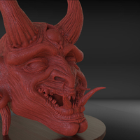 Small Japanese Oni Mask or Demon Mask 3D Printing 228813