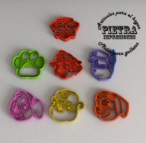MOLDE CORTANTE PARA GALLETAS FONDANT PAW PATROL 3D Print 228866 MOLDE CORTANTE PARA GALLETAS FONDANT PAW PATROL 3D Print 228866