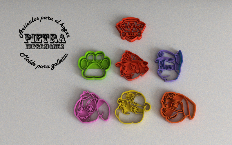 MOLDE CORTANTE PARA GALLETAS FONDANT PAW PATROL 3D Print 228867 MOLDE CORTANTE PARA GALLETAS FONDANT PAW PATROL 3D Print 228867