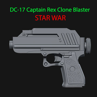 Small DC-17 Captain Rex Clone Blaster for cosplay - from Star war 3D Printing 229243