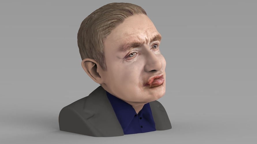 Stephen Hawking bust ready for full color 3D printing 3D Print 230641 Stephen Hawking bust ready for full color 3D printing 3D Print 230641