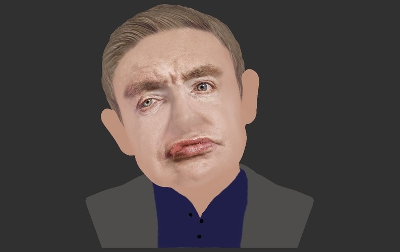 Stephen Hawking bust ready for full color 3D printing 3D Print 230645 Stephen Hawking bust ready for full color 3D printing 3D Print 230645