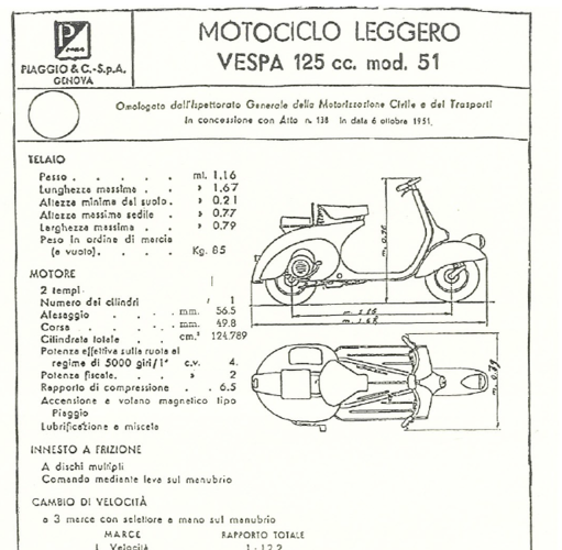 VESPA PIAGGIO 125 - 1951 FIRST MODEL 3D Print 233485