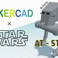 Small Simple AT-ST with Tinkercad 3D Printing 234236