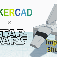 Small Simple Imperial Shuttle with Tinkercad 3D Printing 234238