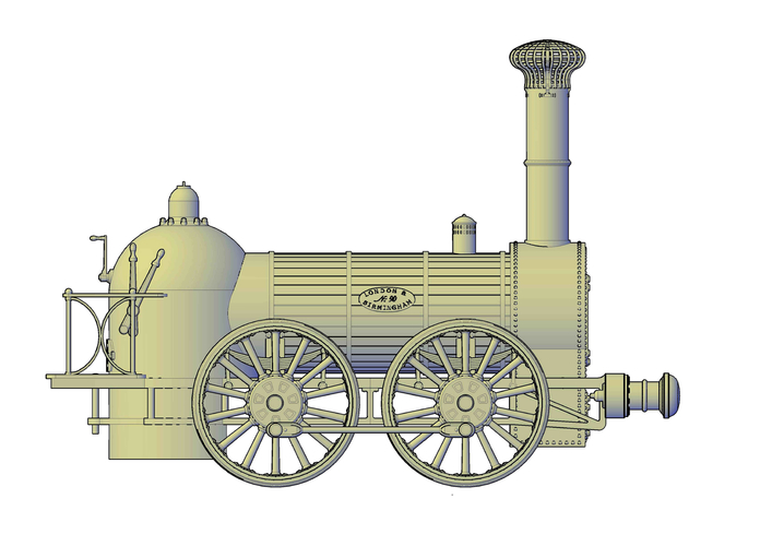 1836 Bury goods locomotive 3D Print 234661