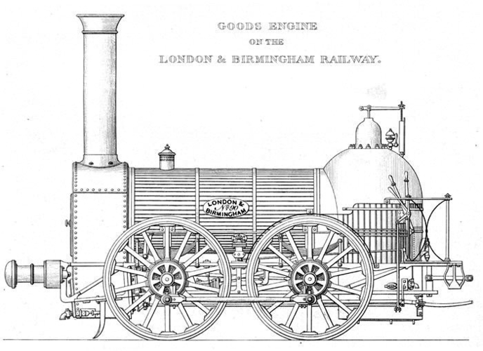 1836 Bury goods locomotive 3D Print 234675