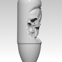 Small Death Skull Bullet Pendant Jewel 3D Printing 234863