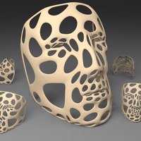 Small Polygon Mask - Voronoi Style (single walled, thicker and flat bo 3D Printing 23760