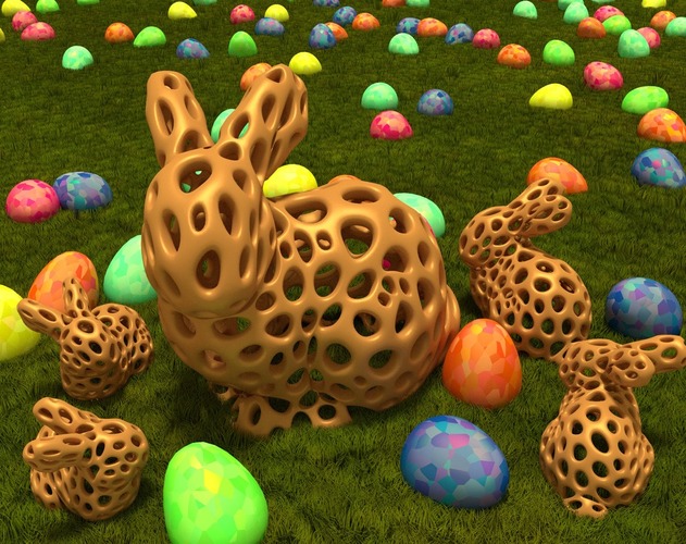 Stanford Bunny - Voronoi Style 3D Print 23761