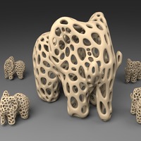 Small Elephant - Voronoi Style 3D Printing 23770