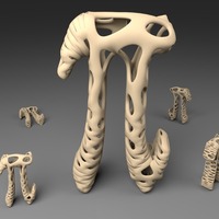 Small The Letter Pi - Voronoi Style 3D Printing 23789
