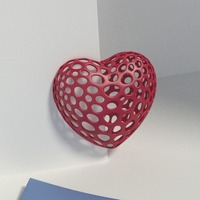 Small Heart with slot on one side - Voronoi Style 3D Printing 23794