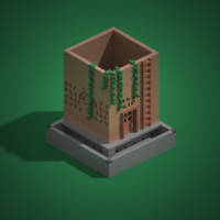 Small Voxel Temple Pot 3D Printing 238394
